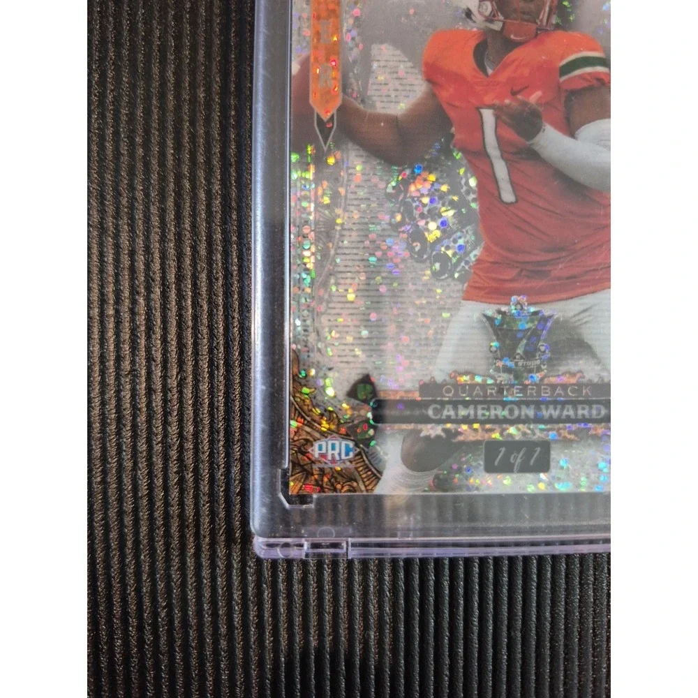 2024 Wild Card 7 Card Studs Cam Ward #P7CJ-CW PRC Joker White Sparkle 1/1 (PRC)